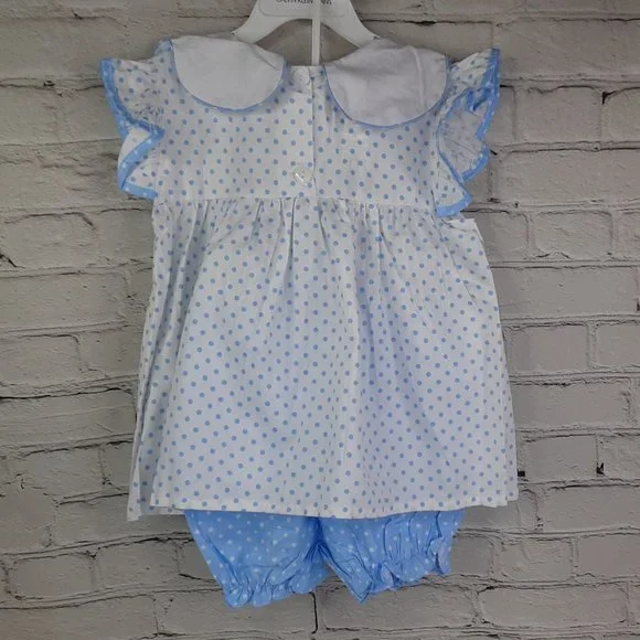 'EVERLASTING HEIRLOOM' SCALLOP NECK EMBROIDE CUPCAKE TOP & BLOOMER 2-PIECE SET - Picture 2 of 14